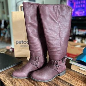 Madden Girl wide calf purple knee boots